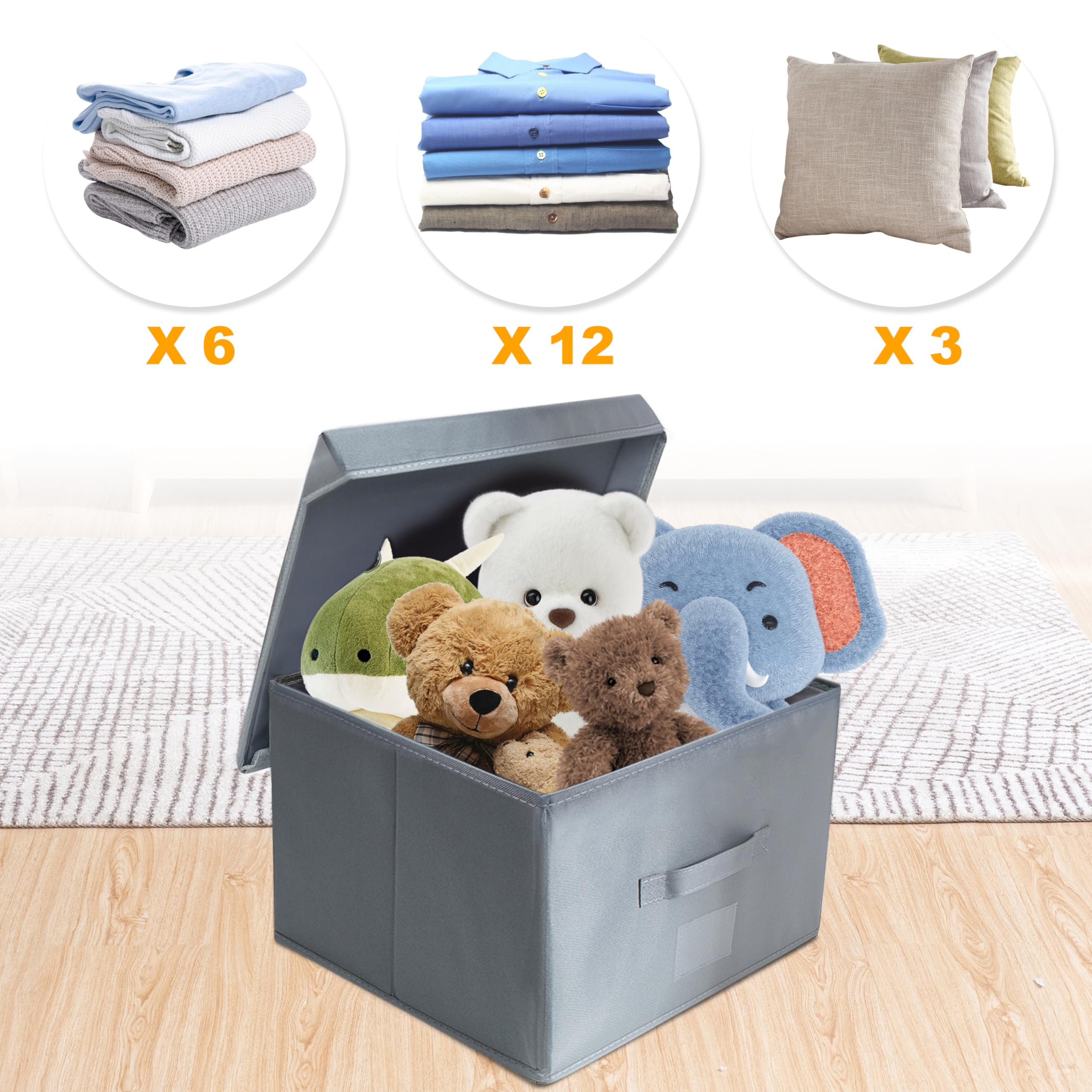 Amazon｜Augfox おもちゃ収納 収納ケース 蓋付き収納ボックス, 収納